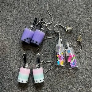 2 lots of glass bottle earrings 🌸